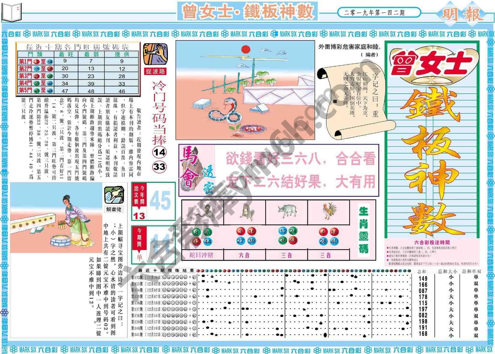 曾女士铁板神数