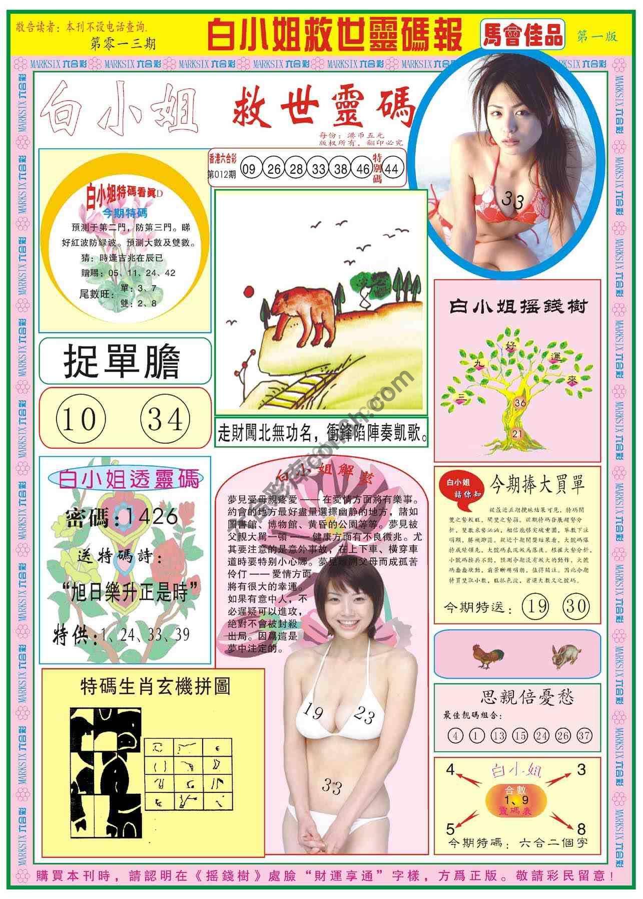 白小姐救世灵码报