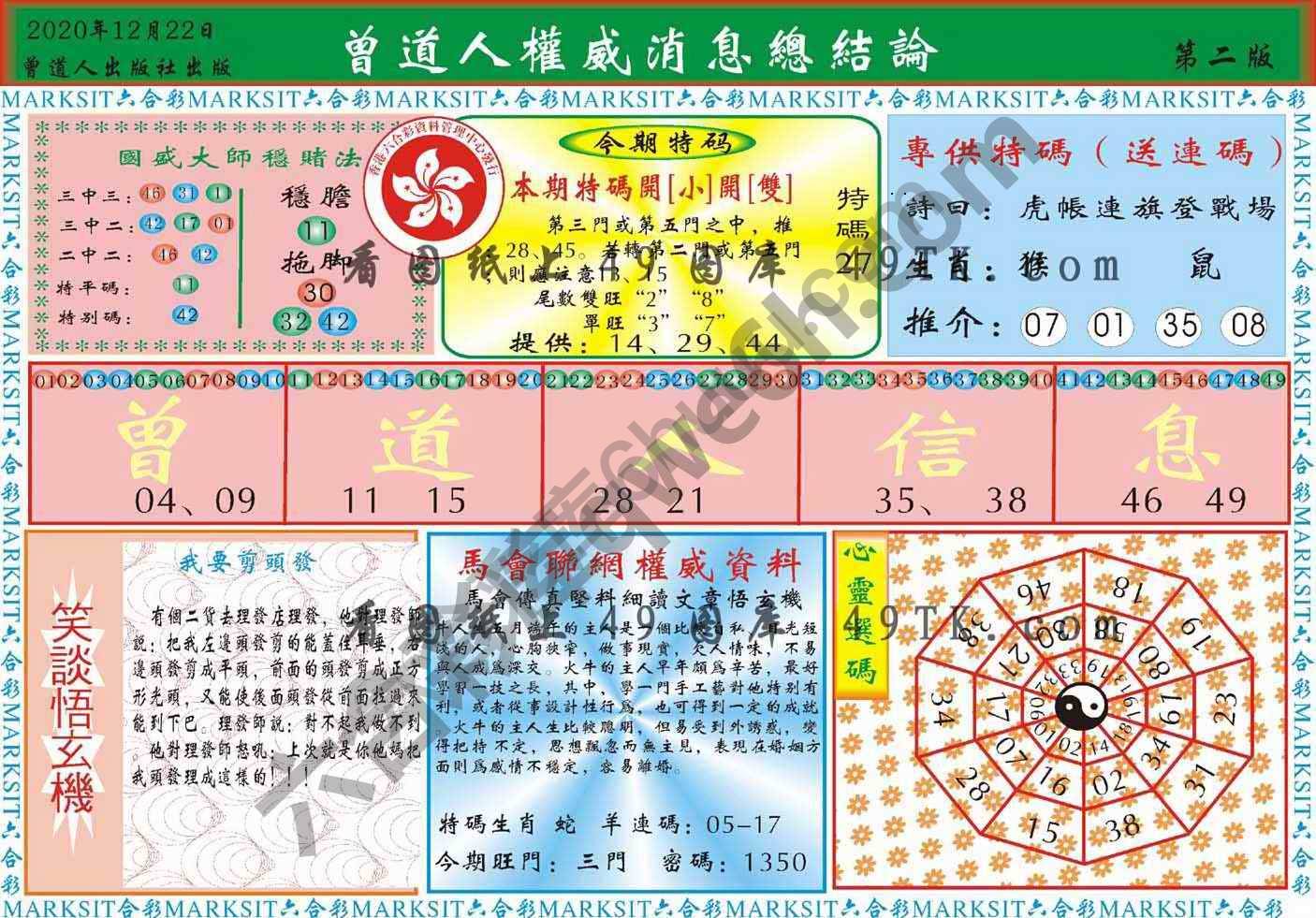 曾道人权威消息