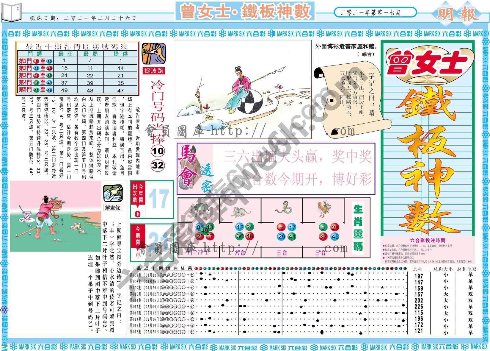 曾女士铁板神数