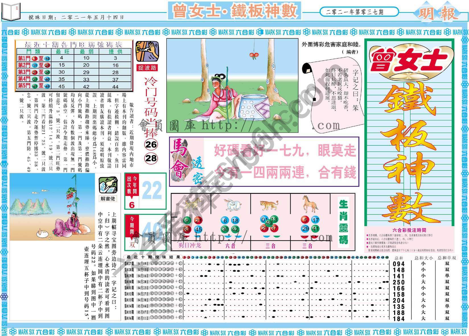 曾女士铁板神数