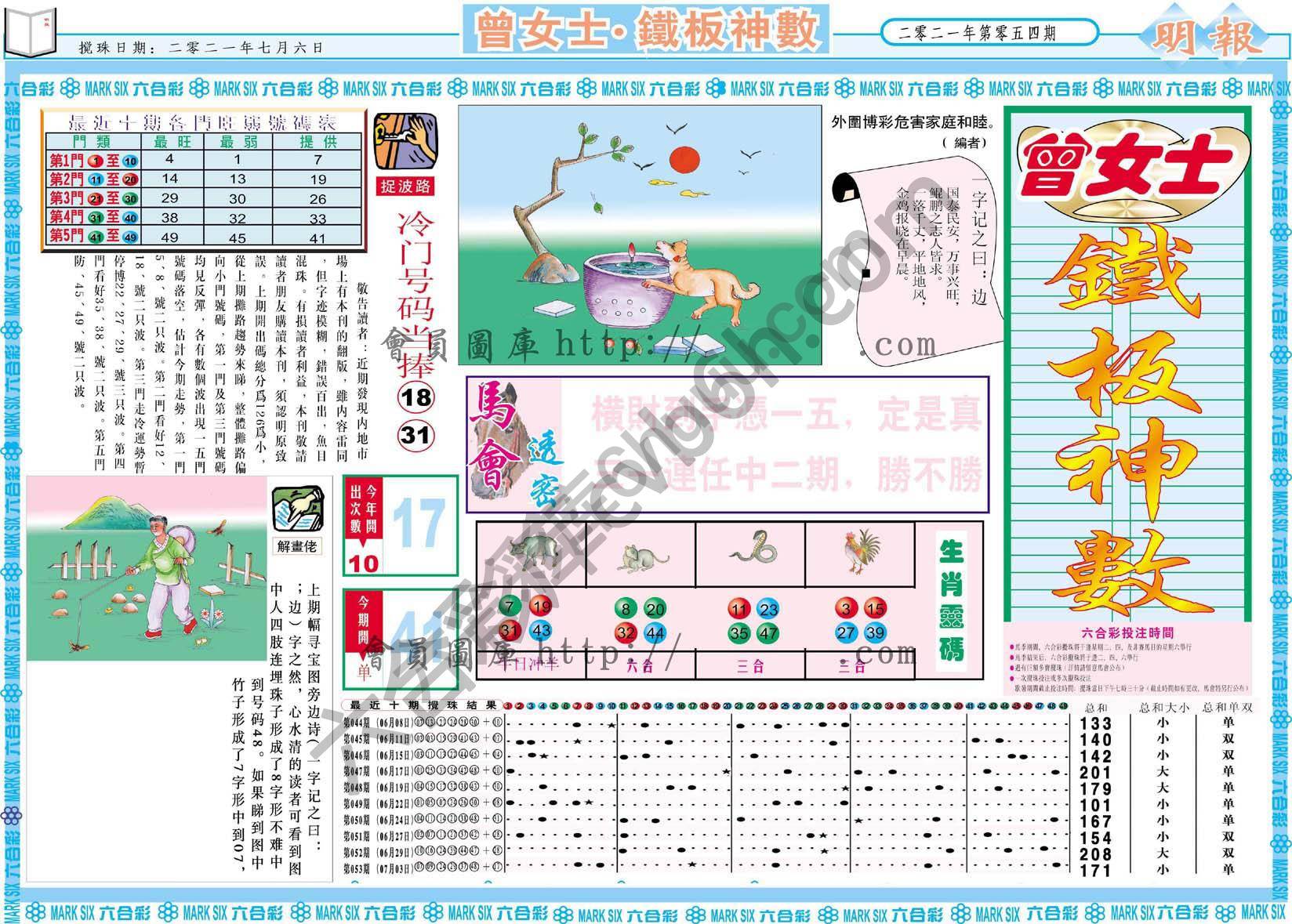 曾女士铁板神数