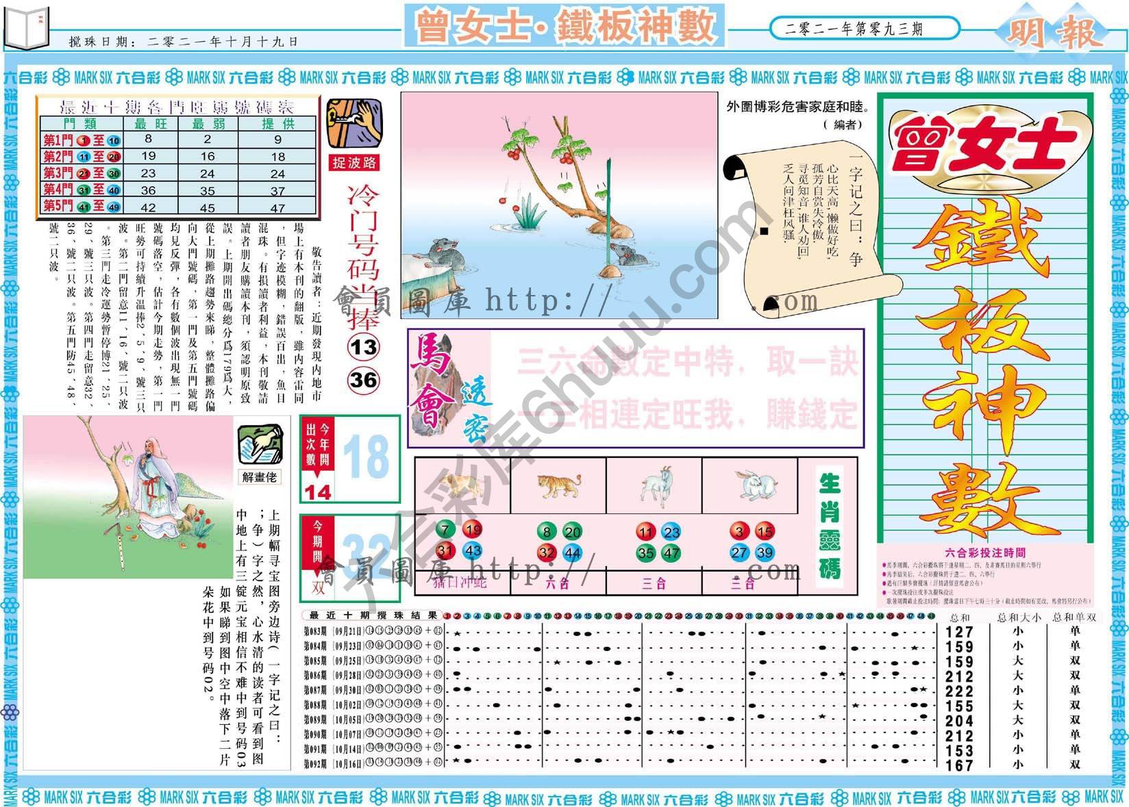 曾女士铁板神数