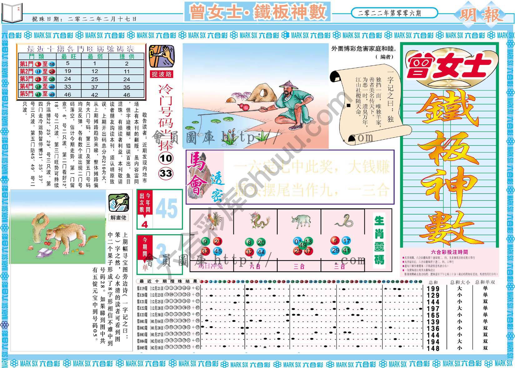 曾女士铁板神数