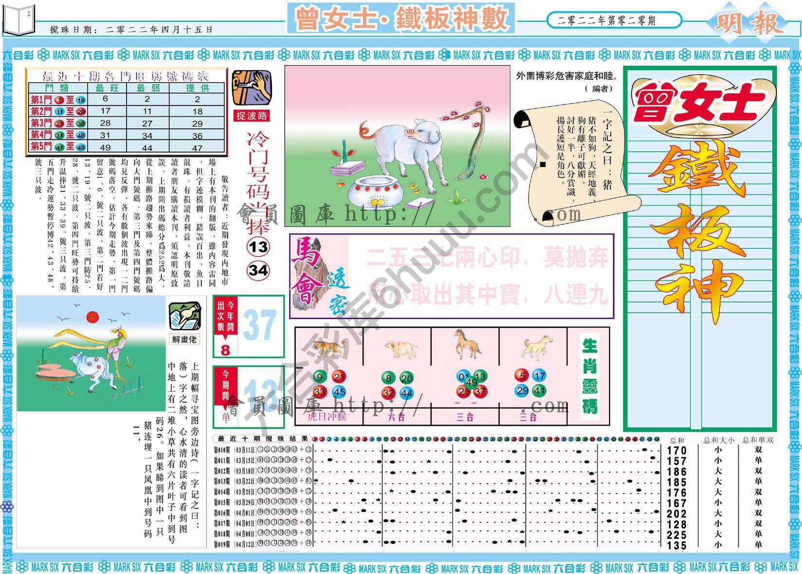 曾女士铁板神数