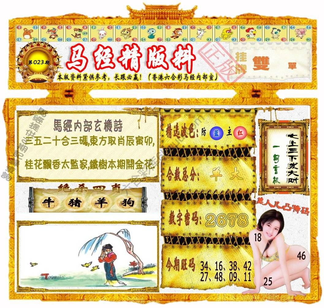 马经精版料