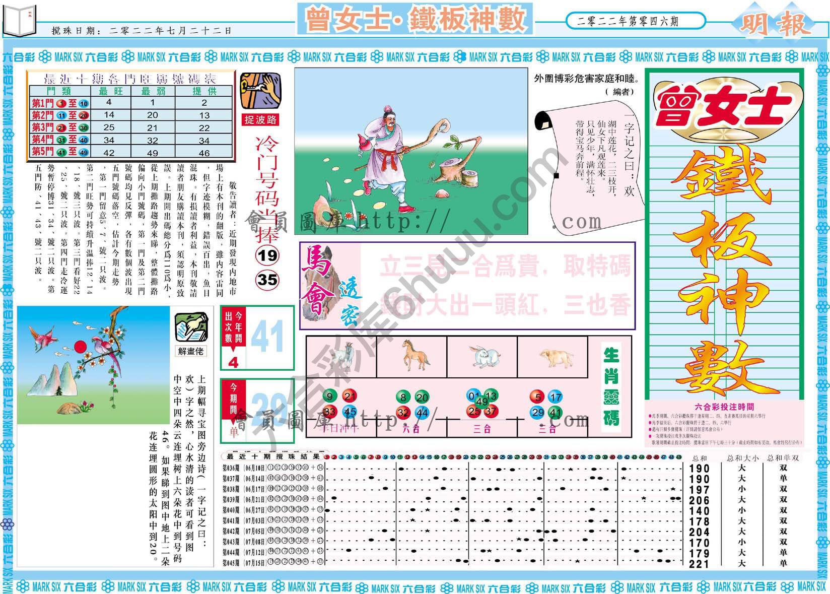 曾女士铁板神数