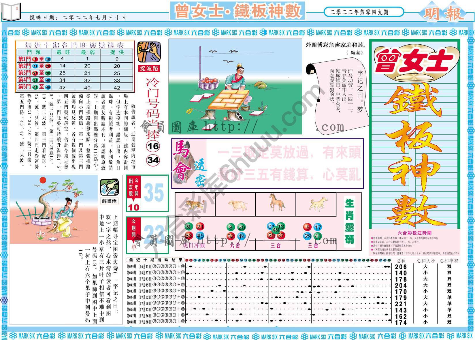 曾女士铁板神数