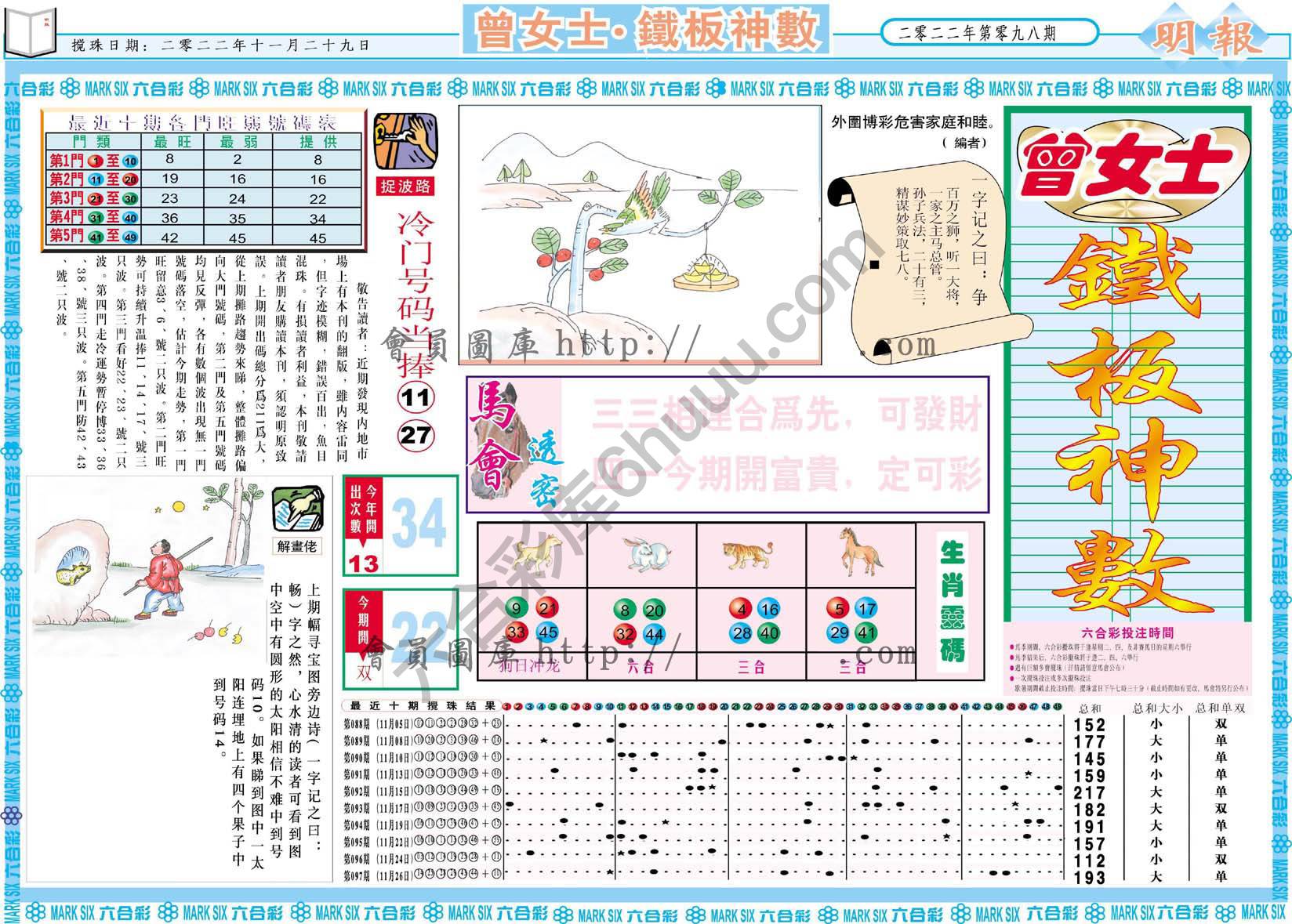 曾女士铁板神数