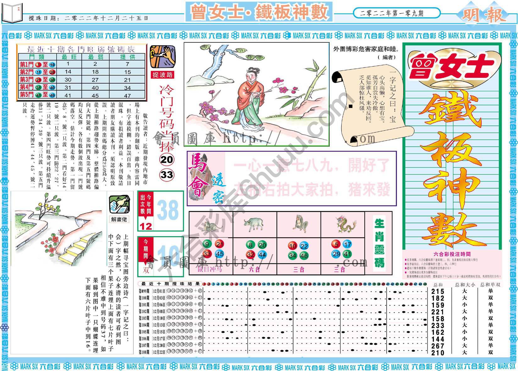 曾女士铁板神数