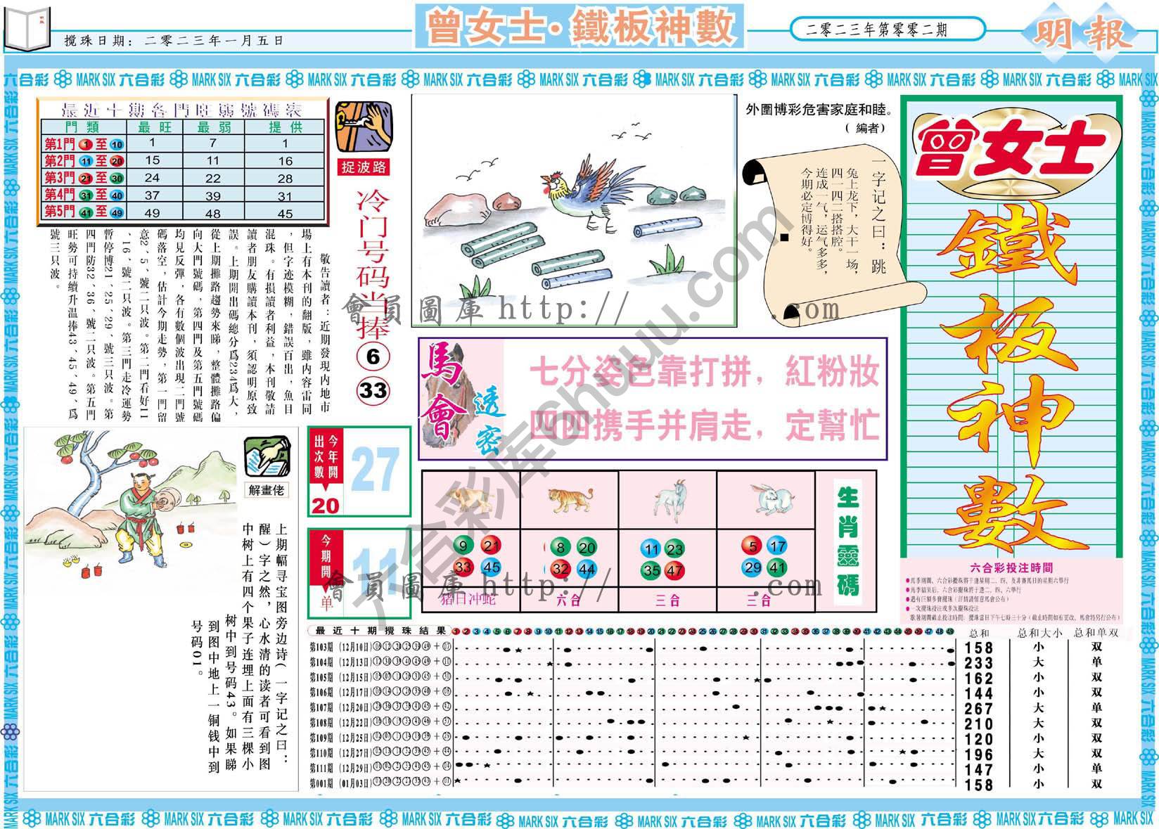 曾女士铁板神数