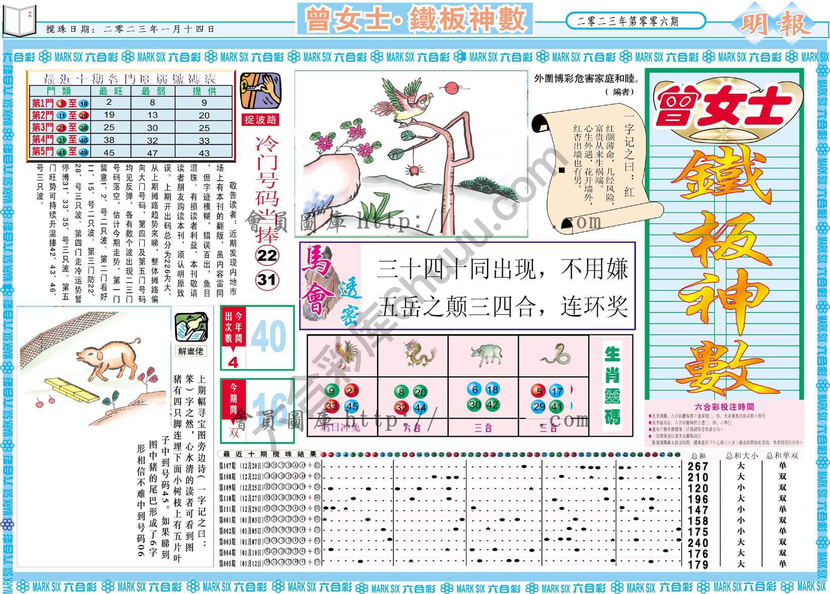 曾女士铁板神数