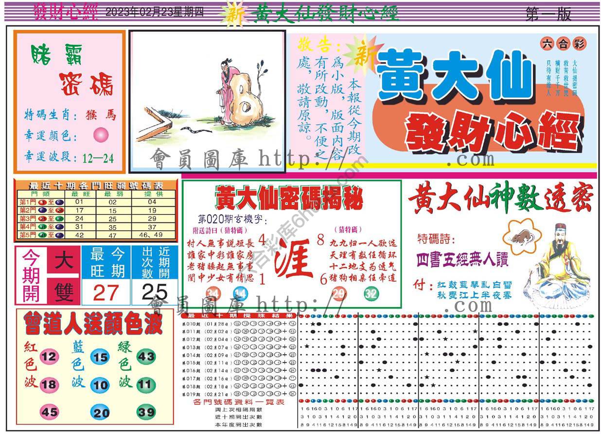 黄大仙发财心经