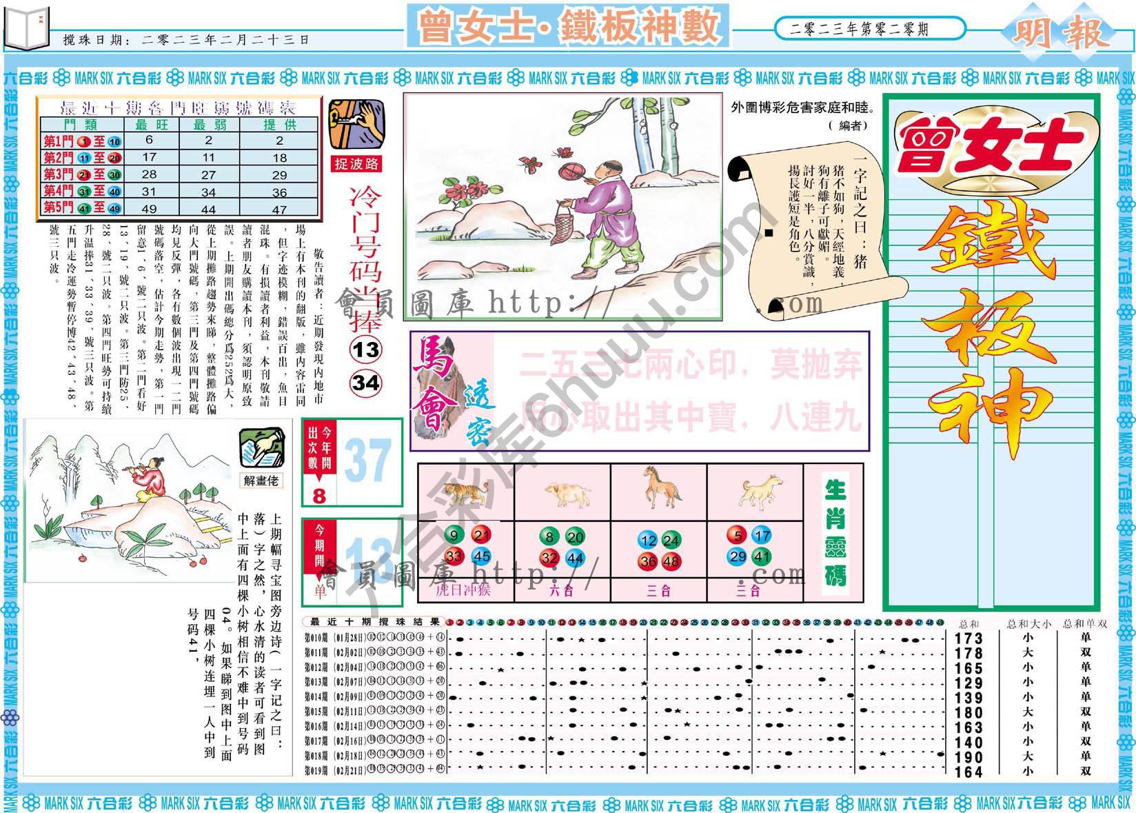 曾女士铁板神数