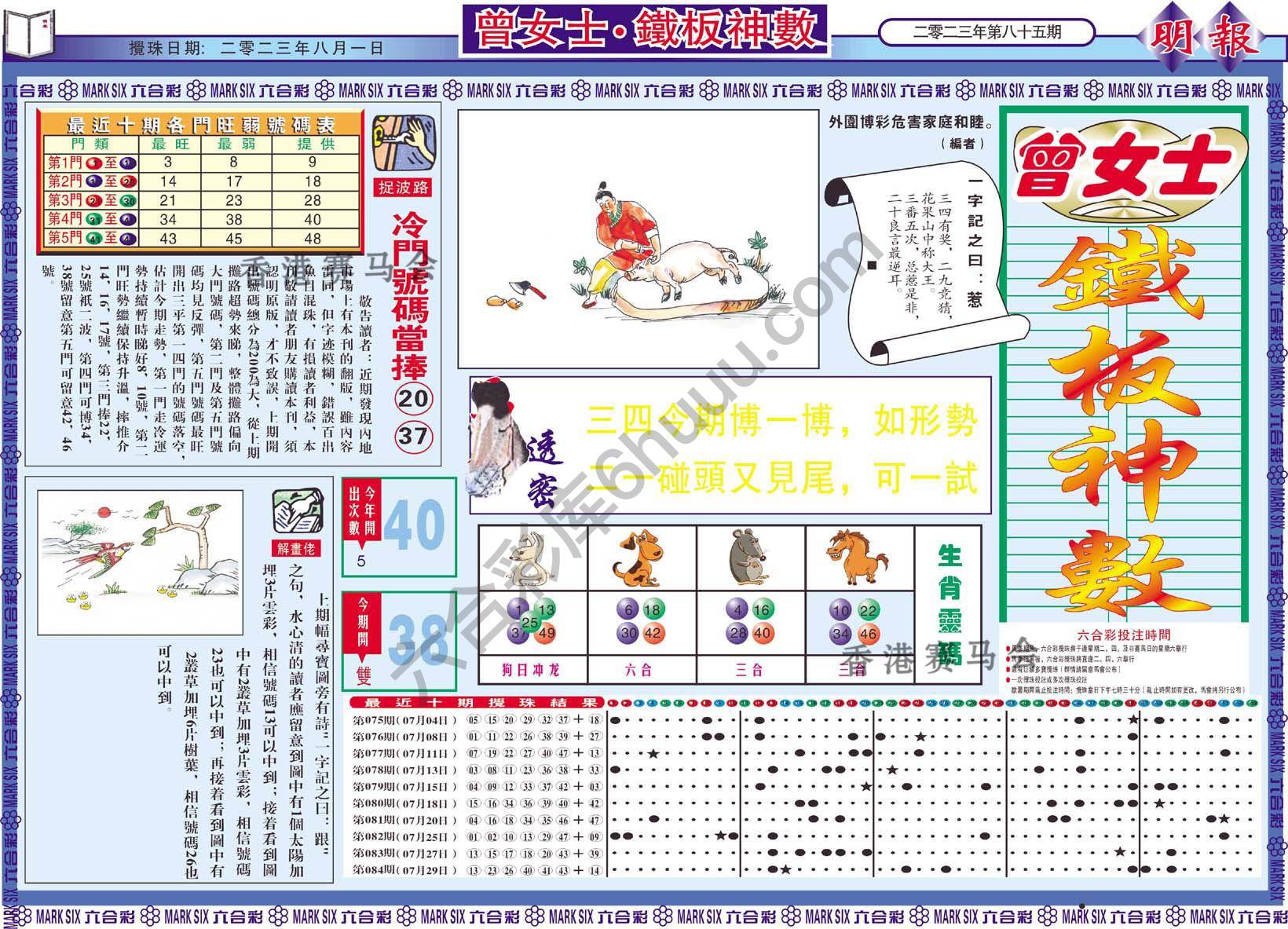 曾女士铁板神数