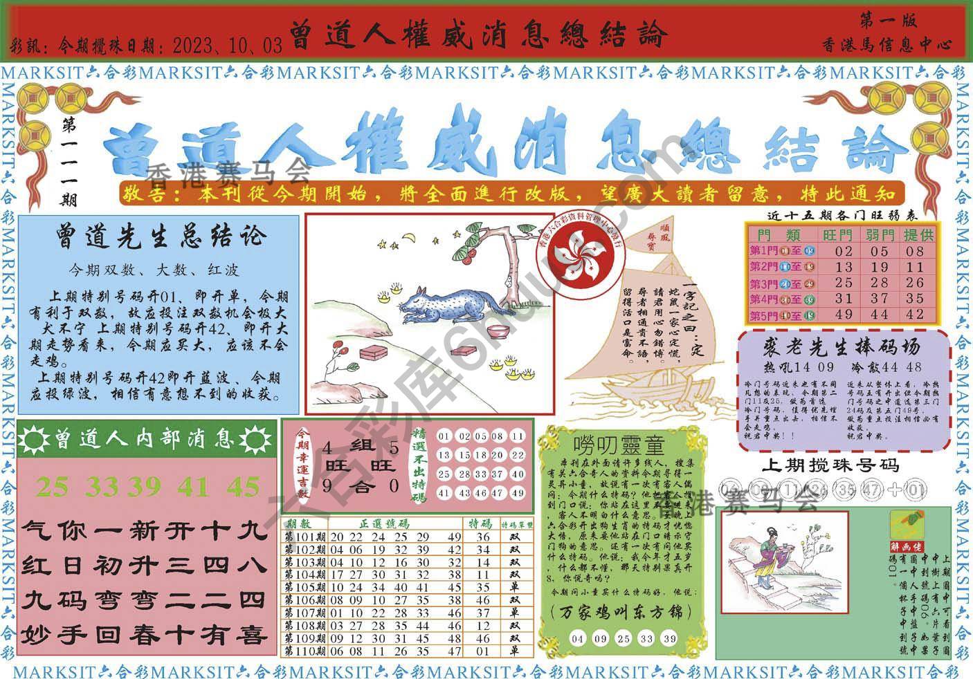 曾道人权威消息