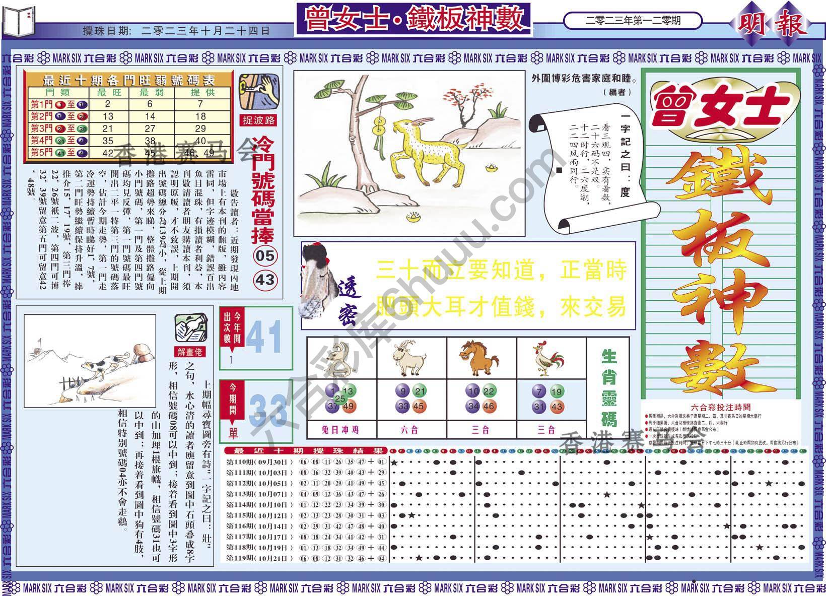 曾女士铁板神数