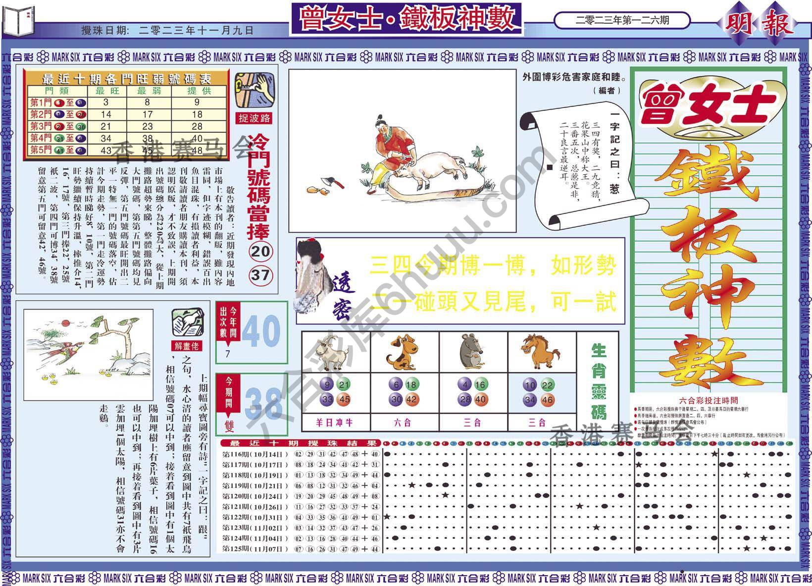 曾女士铁板神数