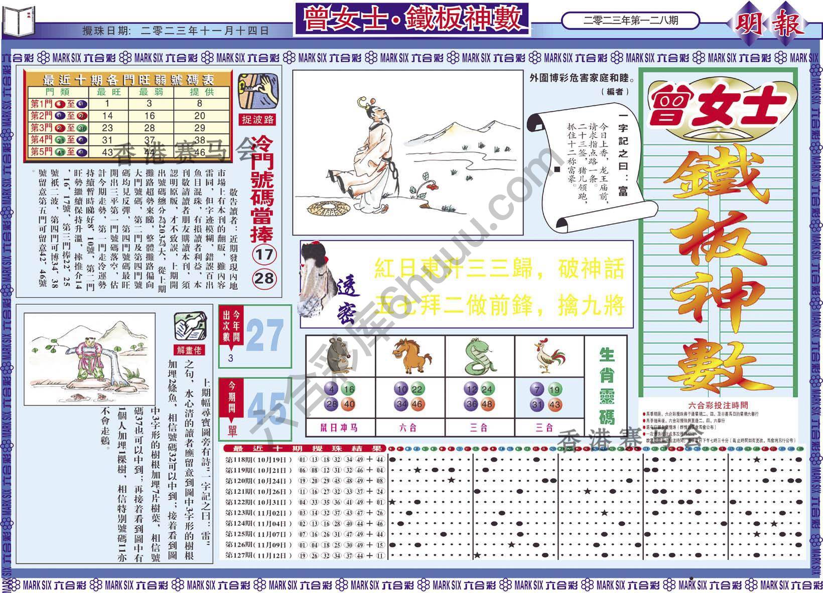 曾女士铁板神数