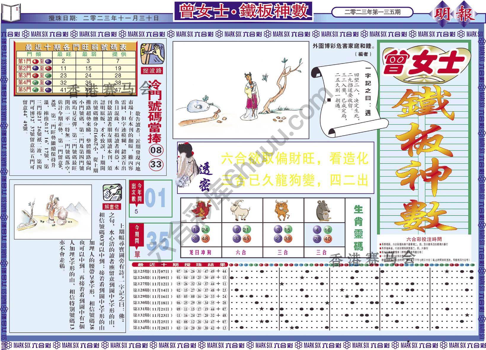 曾女士铁板神数