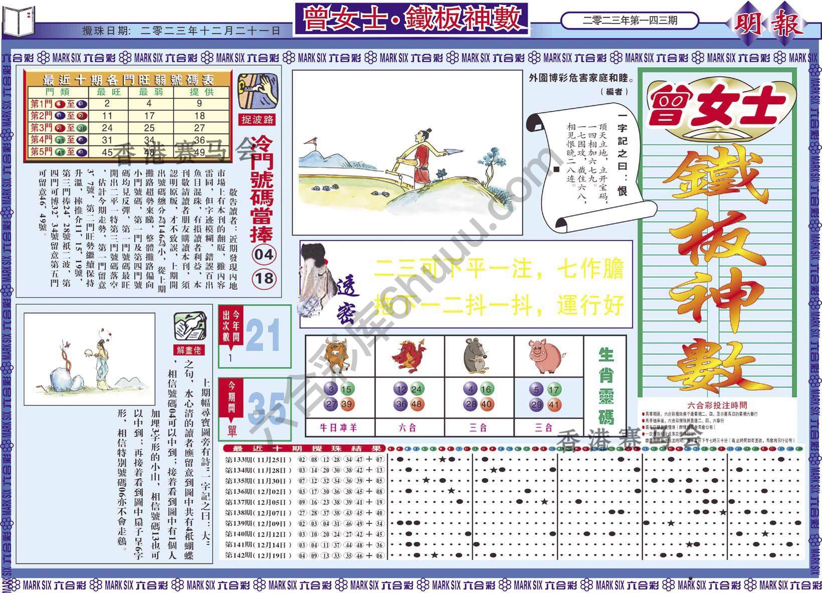 曾女士铁板神数