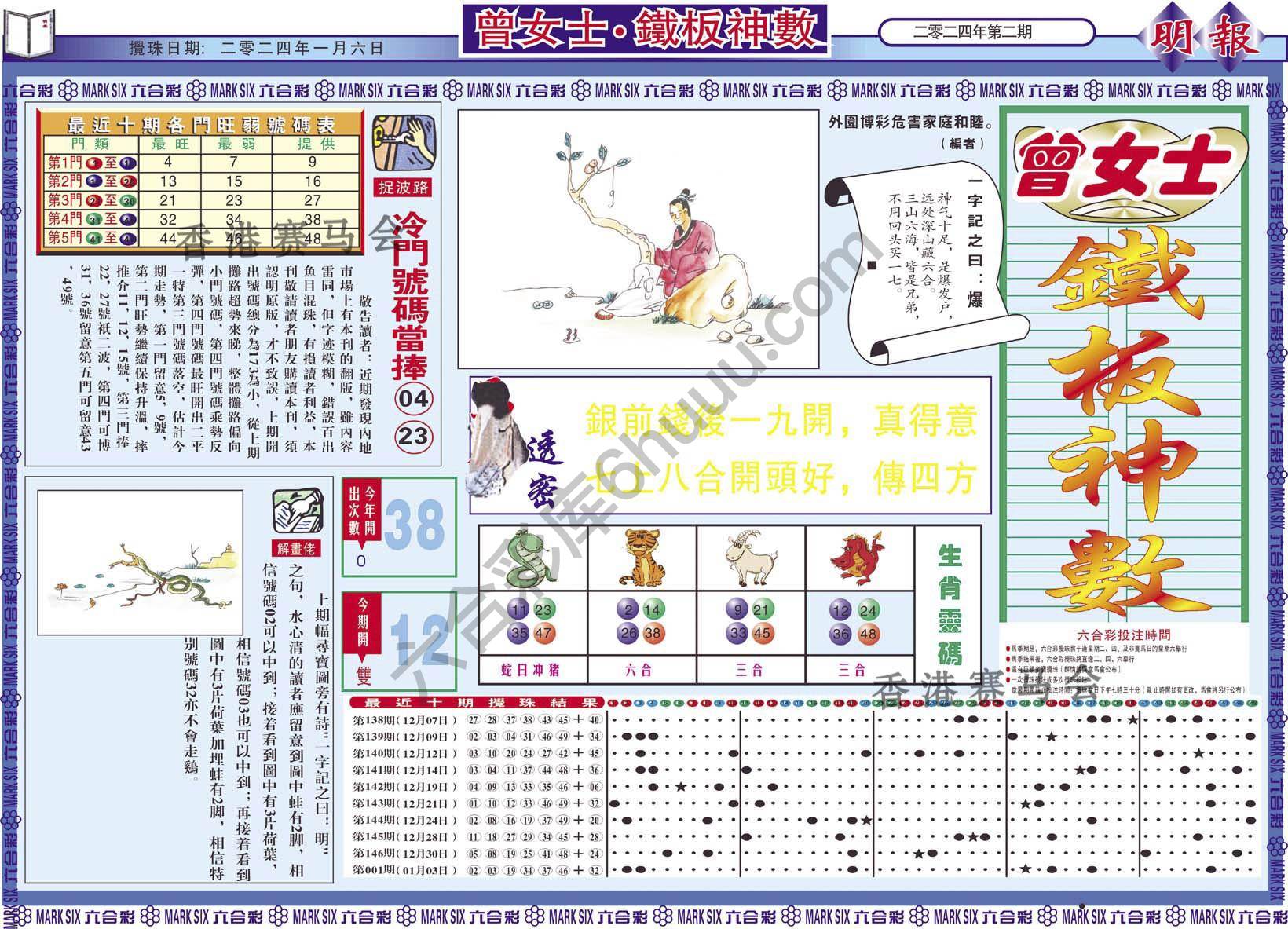 曾女士铁板神数
