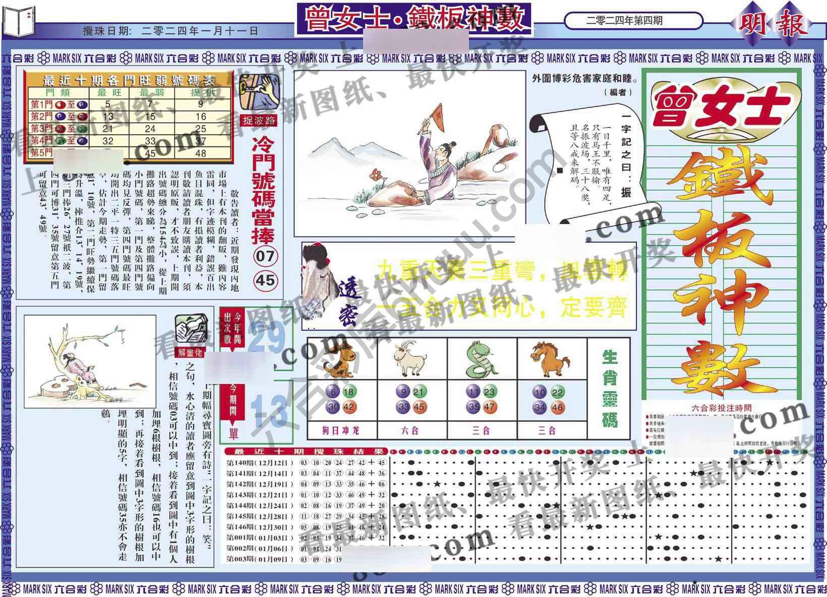 曾女士铁板神数