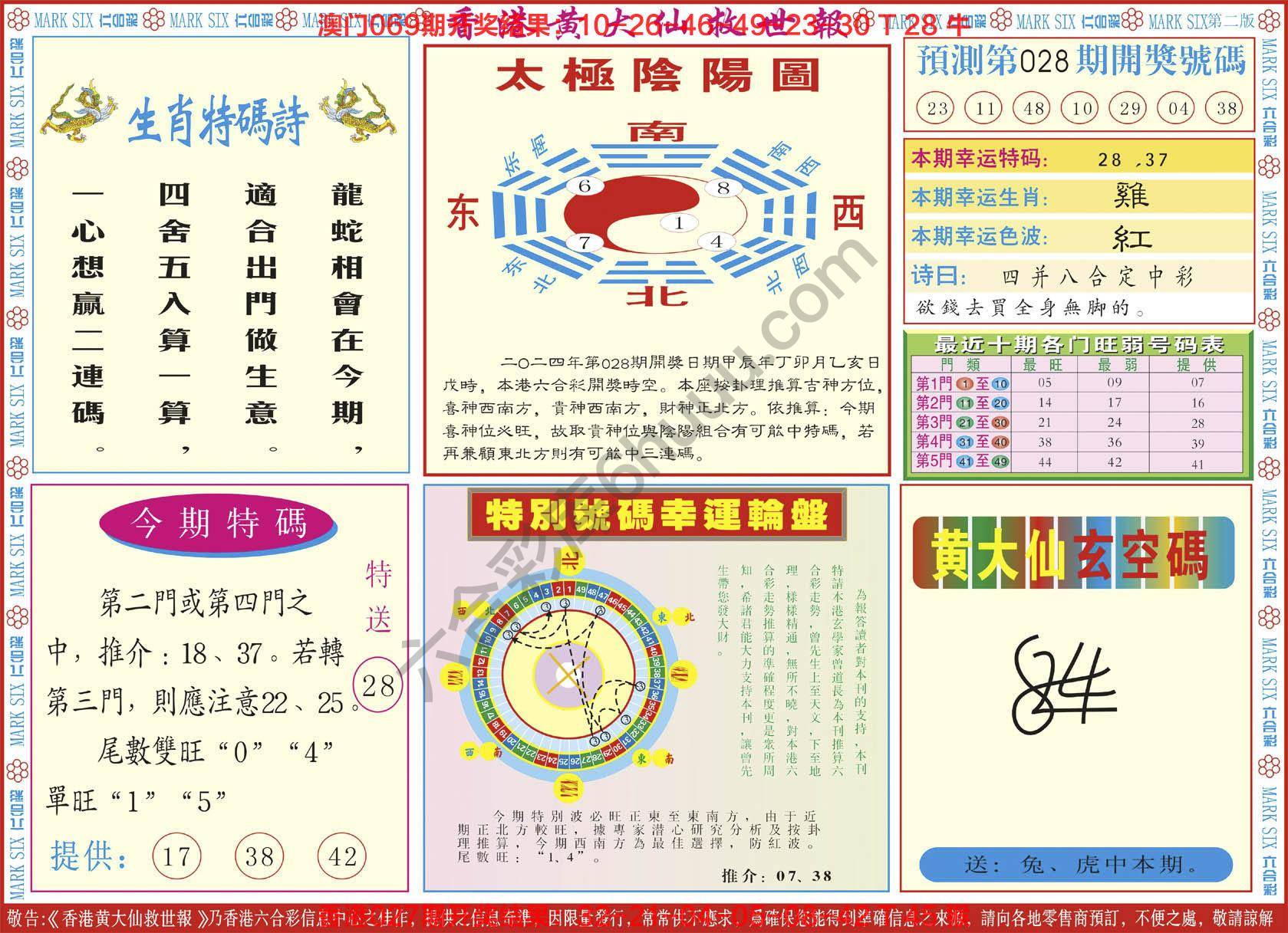 香港黄大仙救世报