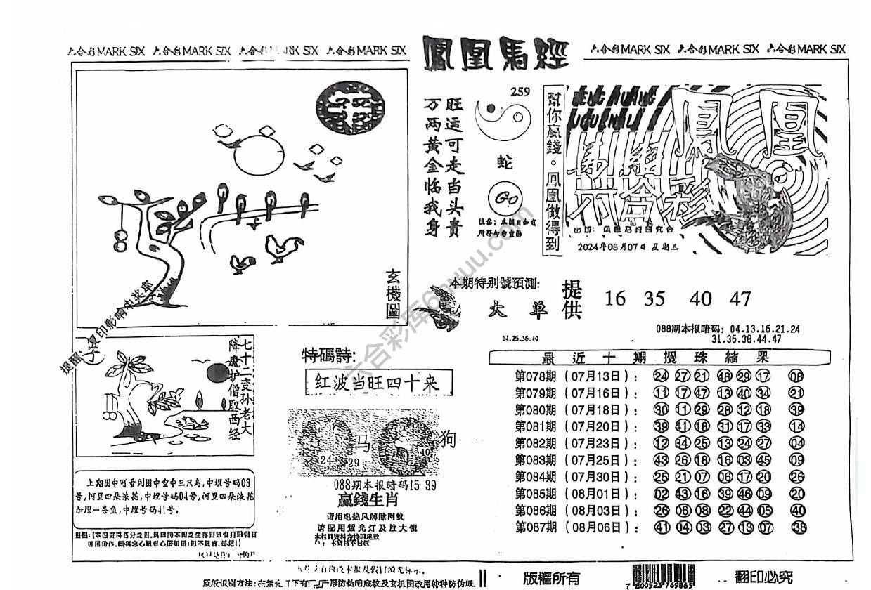 凤凰马经