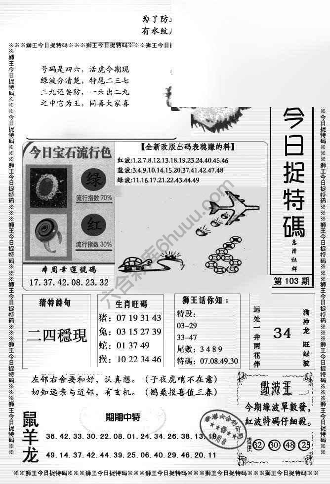 狮王今日抓特码