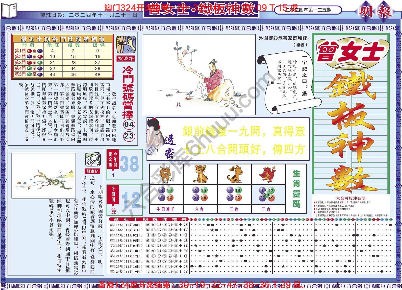 曾女士铁板神数