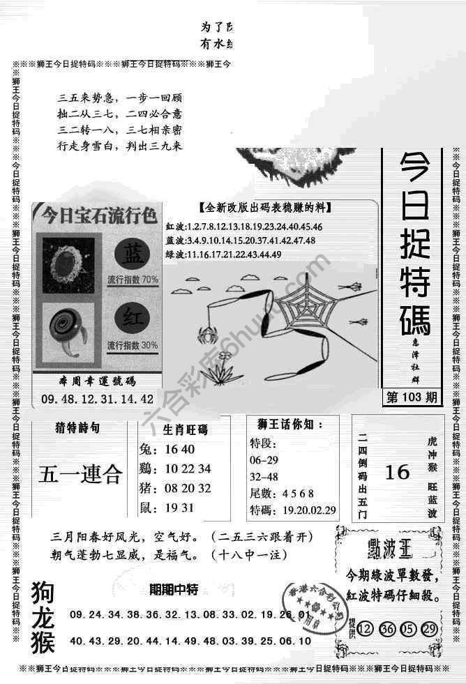 狮王今日抓特码