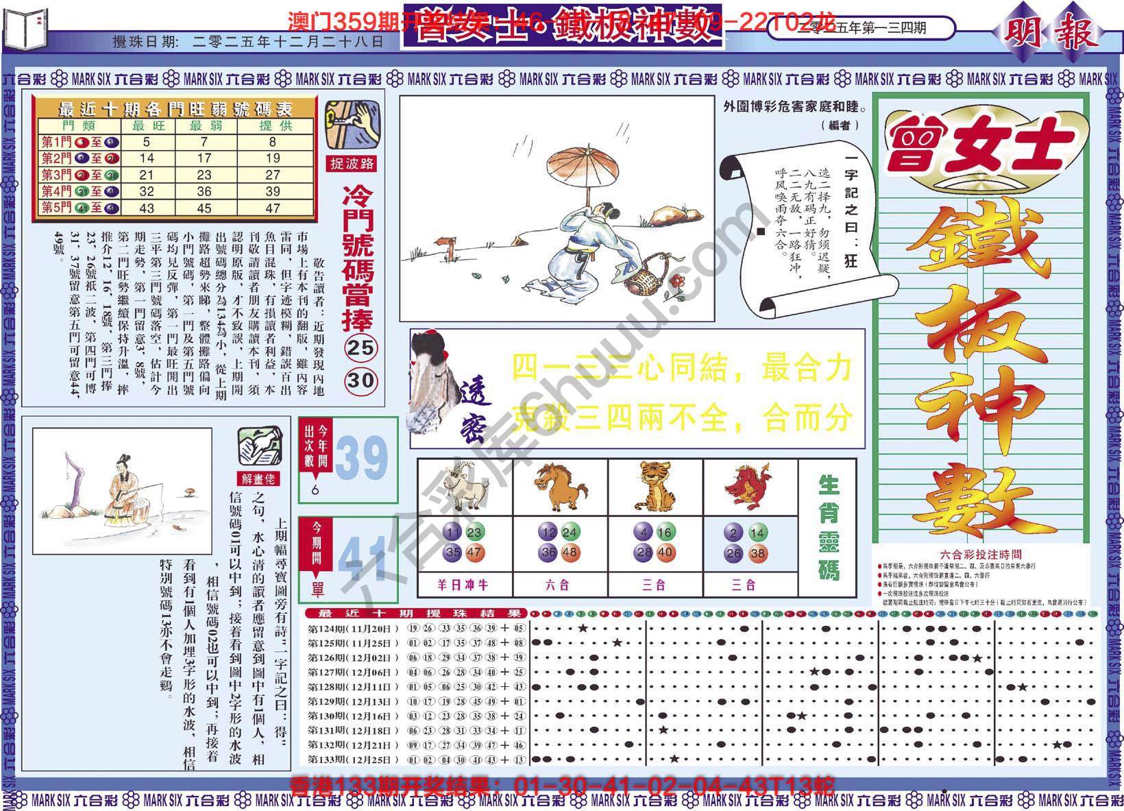 曾女士铁板神数