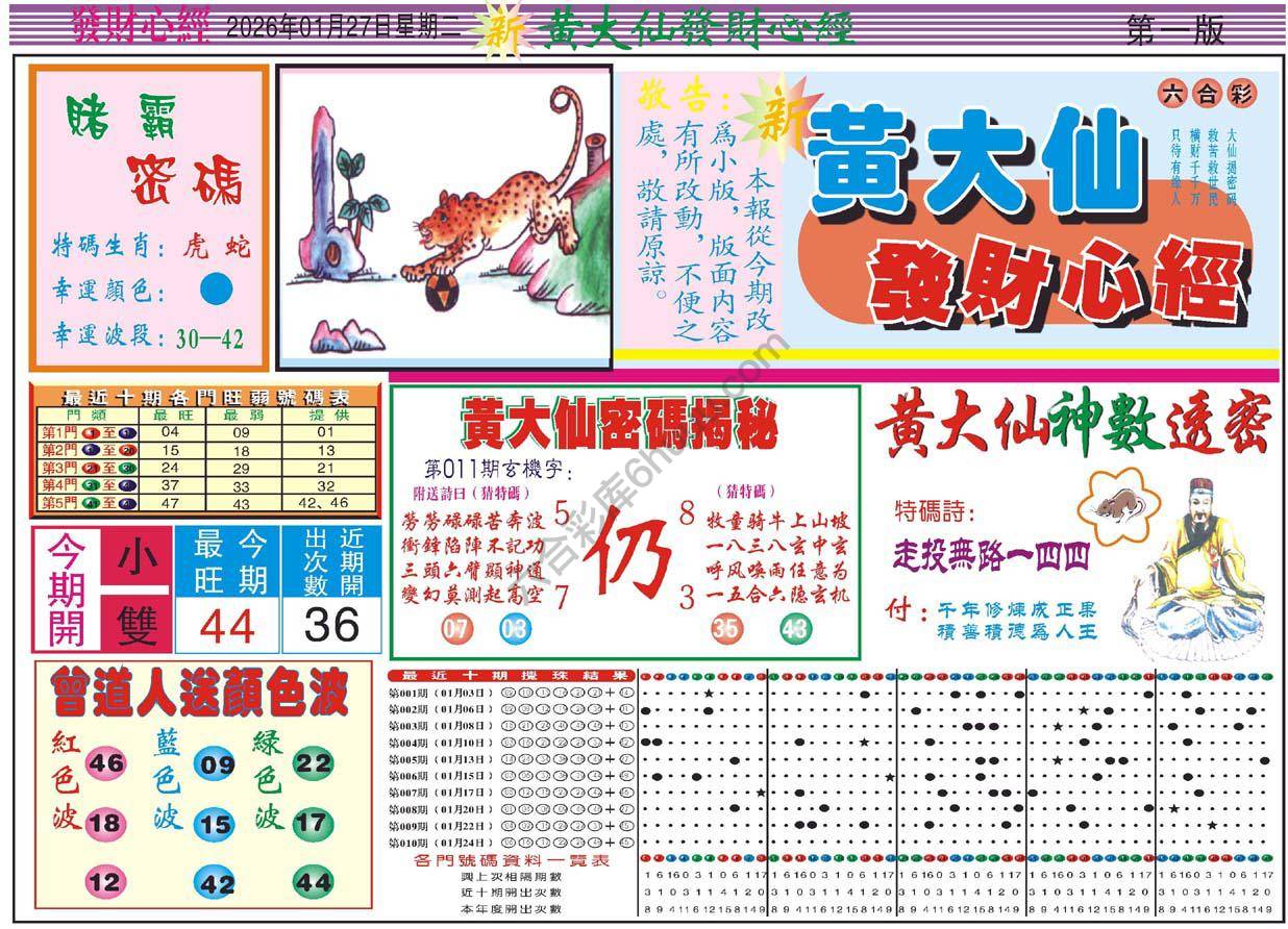 黄大仙发财心经