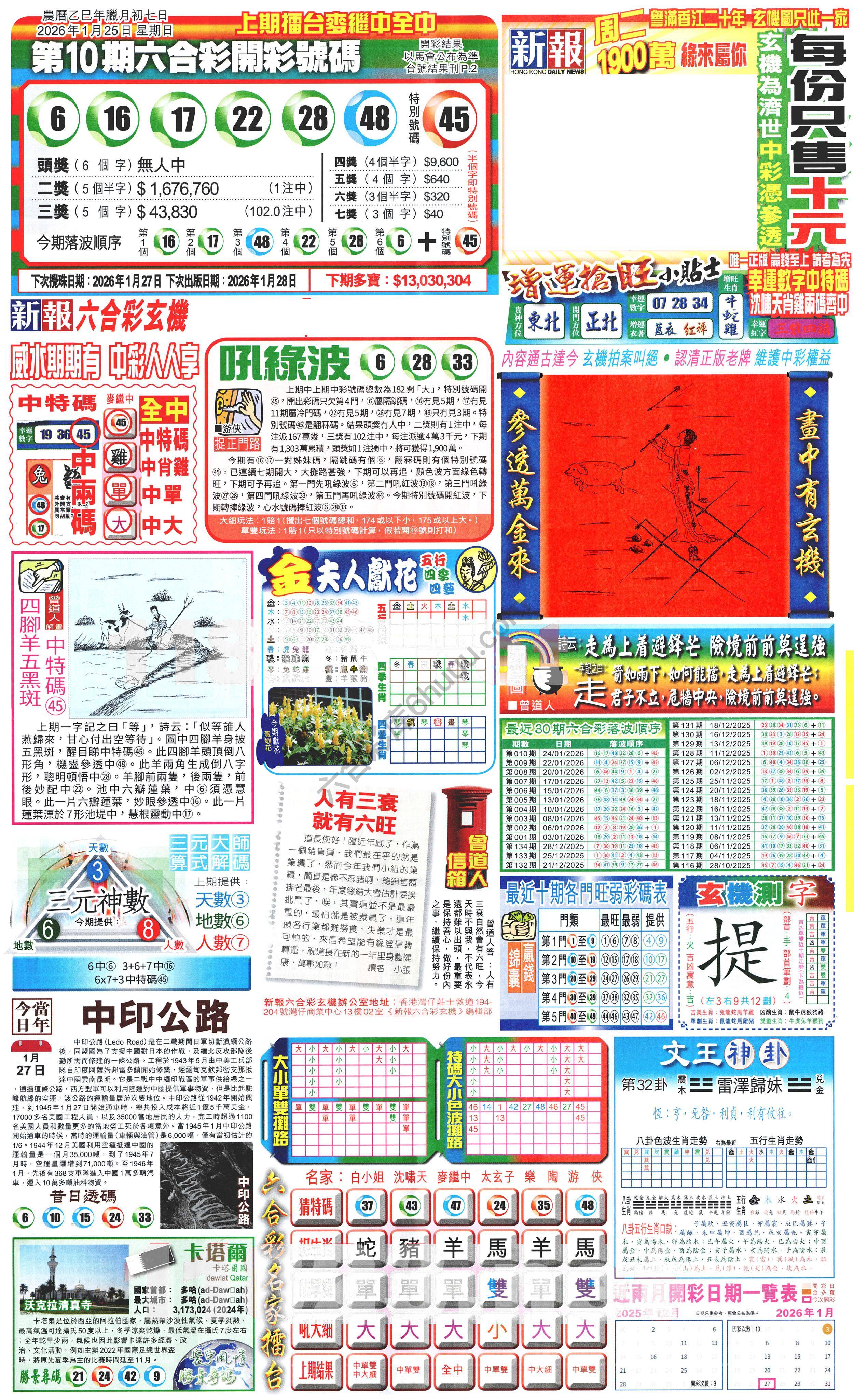 新报六合彩玄机