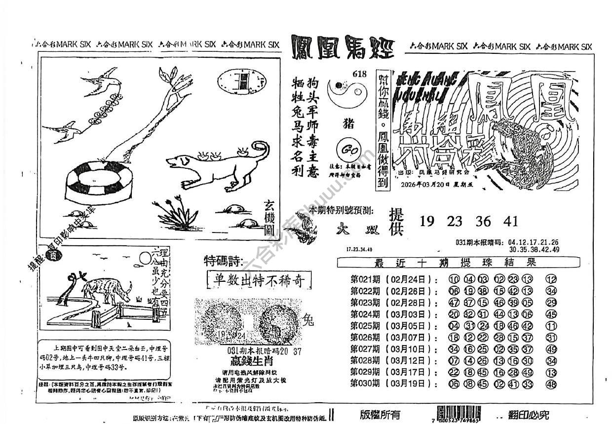 凤凰马经